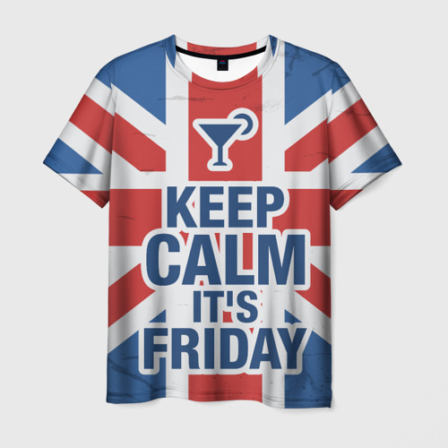 Мужская футболка 3D Keep calm it's friday, цвет 3D печать