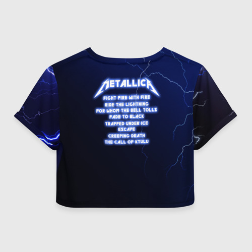 Женская футболка Crop-top 3D Metallica - Ride the Lightning, цвет 3D печать - фото 2