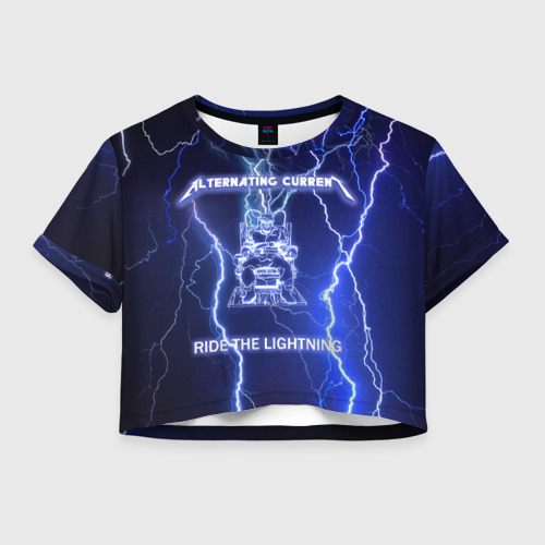 Женская футболка Crop-top 3D Metallica - Ride the Lightning, цвет 3D печать