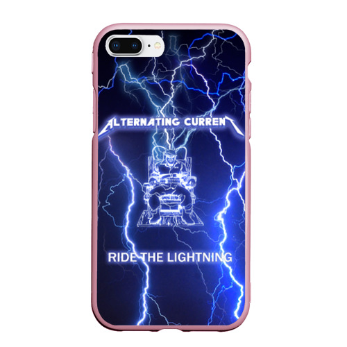 Чехол для iPhone 7Plus/8 Plus матовый Metallica - Ride the Lightning, цвет розовый