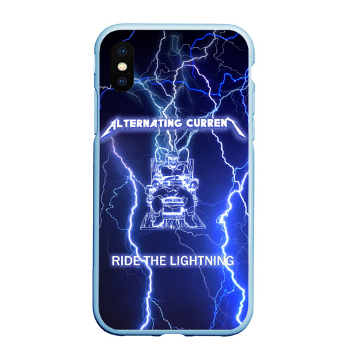 Чехол для iPhone XS Max матовый Metallica - Ride the Lightning, цвет голубой