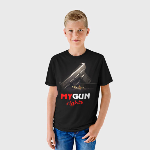 Детская футболка 3D Мой пистолет прав., цвет 3D печать - фото 3