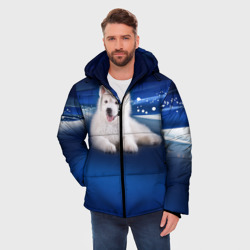 Мужская зимняя куртка 3D Щенок Хаски - фото 2