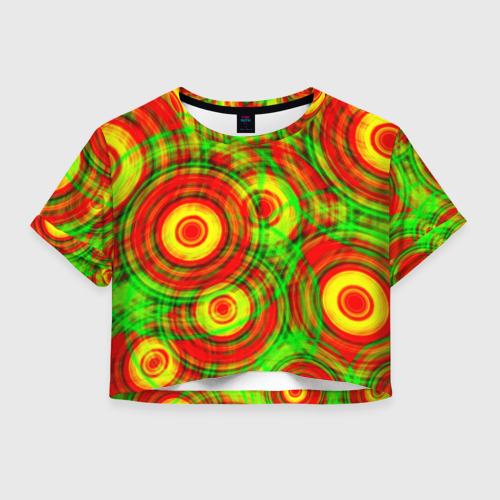 Женская футболка Crop-top 3D Circle, цвет 3D печать