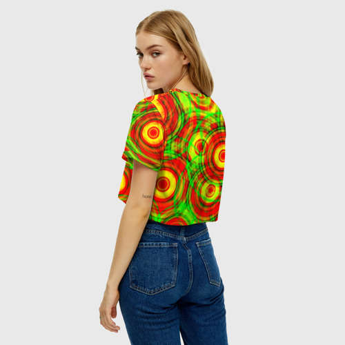 Женская футболка Crop-top 3D Circle, цвет 3D печать - фото 5