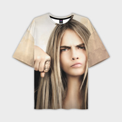 Мужская футболка oversize 3D Cara Delevingne