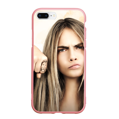 Чехол для iPhone 7Plus/8 Plus матовый Cara Delevingne, цвет баблгам