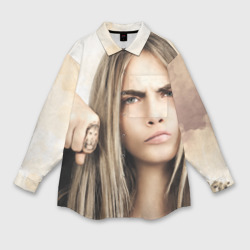 Женская рубашка oversize 3D Cara Delevingne