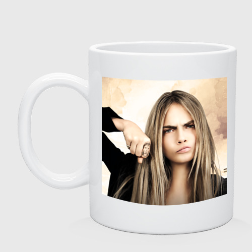 Кружка керамическая Cara Delevingne, цвет белый