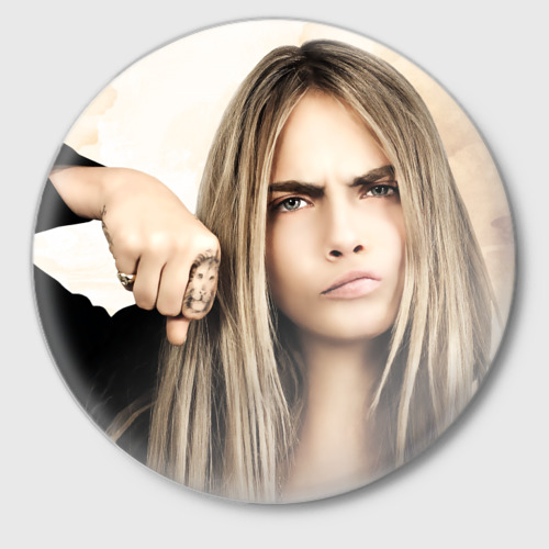 Значок Cara Delevingne, цвет белый