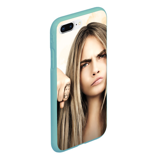 Чехол для iPhone 7Plus/8 Plus матовый Cara Delevingne, цвет мятный - фото 3