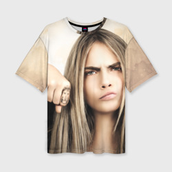 Женская футболка oversize 3D Cara Delevingne