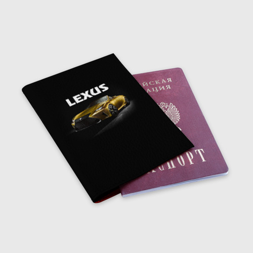 Обложка для паспорта матовая кожа Lexus, цвет красный - фото 3