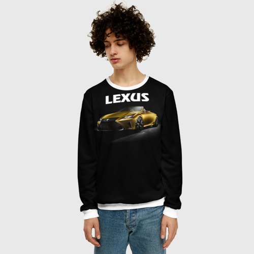Мужской свитшот 3D Lexus, цвет белый - фото 3