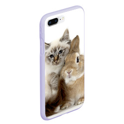 Чехол для iPhone 7Plus/8 Plus матовый Кот и кролик обнимаются - фото 2