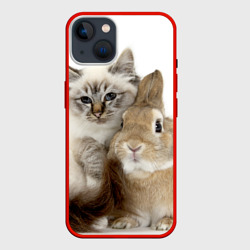 Чехол iPhone 14 Кот и кролик