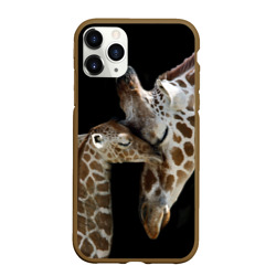 Чехол для iPhone 11 Pro Max матовый Жирафы