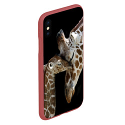Чехол для iPhone XS Max матовый Жирафы - фото 2