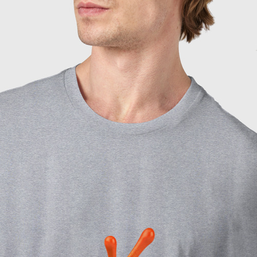 Мужская футболка хлопок Лягушка на скейтборде, цвет меланж - фото 6