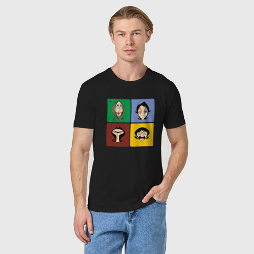 Мужская футболка хлопок Битлз, цвет черный - фото 3