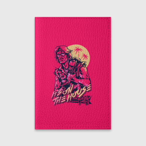 Обложка для паспорта матовая кожа Hotline Miami 9, цвет оранжевый