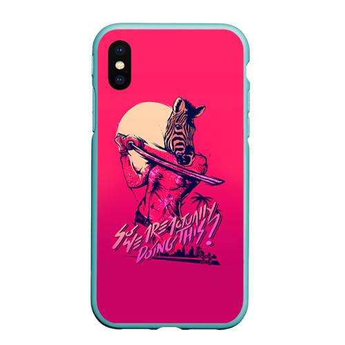 Чехол для iPhone XS Max матовый Hotline Miami 14, цвет мятный