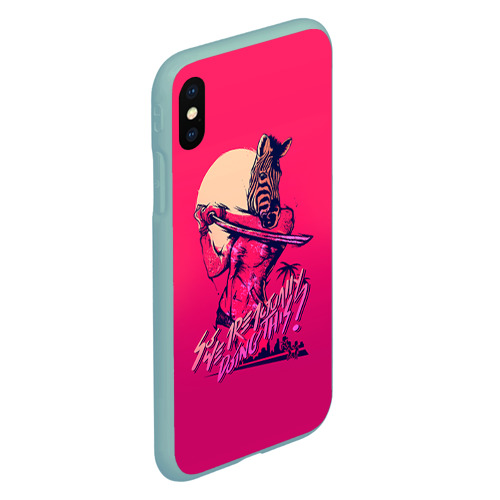 Чехол для iPhone XS Max матовый Hotline Miami 14, цвет мятный - фото 3