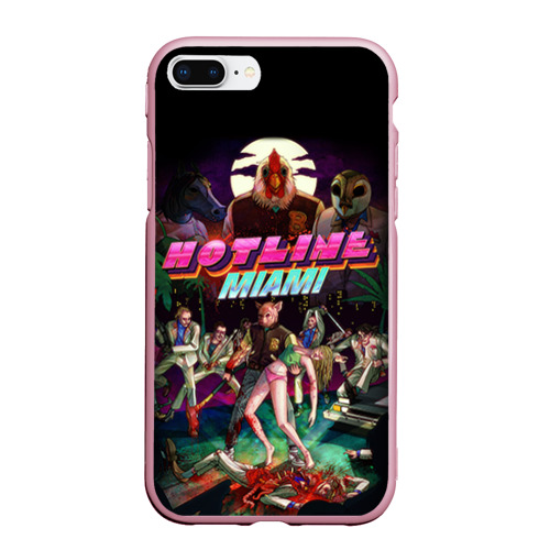 Чехол для iPhone 7Plus/8 Plus матовый Hotline Miami 17, цвет розовый