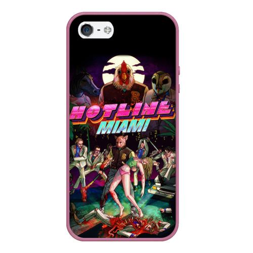 Чехол для iPhone 5/5S матовый Hotline Miami 17, цвет розовый