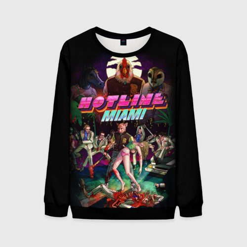 Мужской свитшот 3D Hotline Miami 17, цвет черный