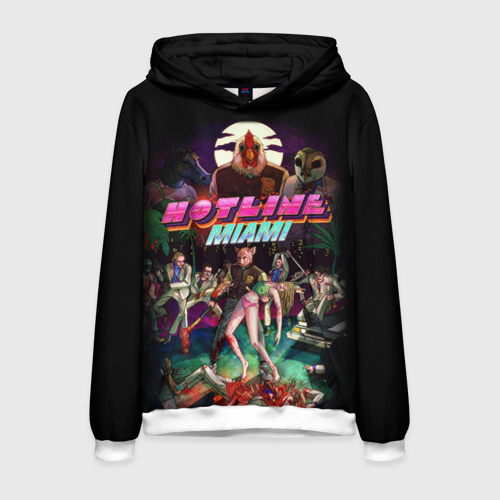 Мужская толстовка 3D Hotline Miami 17, цвет белый