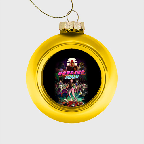 Стеклянный ёлочный шар Hotline Miami 17, цвет золотой