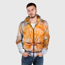 Мужская ветровка 3D Рыжий кот - фото 2