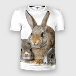 Мужская футболка 3D Slim Кролики