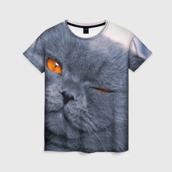 Женская футболка 3D Кот