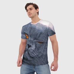 Мужская футболка 3D Кот - фото 2