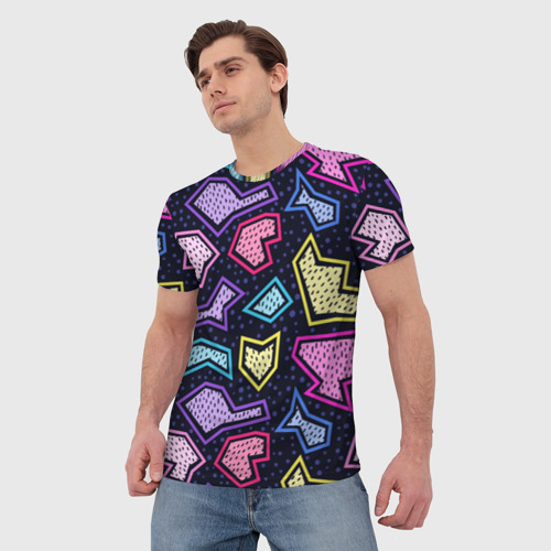 Мужская футболка 3D Абстрактные формы, цвет 3D печать - фото 3