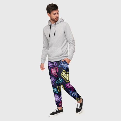 Мужские брюки 3D Абстрактные формы, цвет 3D печать - фото 3