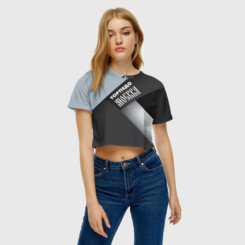 Женская футболка Crop-top 3D Торпедо Москва, цвет 3D печать - фото 4