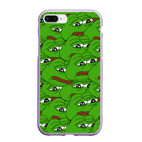 Чехол для iPhone 7Plus/8 Plus матовый Sad frogs, цвет светло-сиреневый
