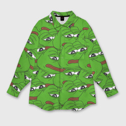 Мужская рубашка oversize 3D Sad frogs