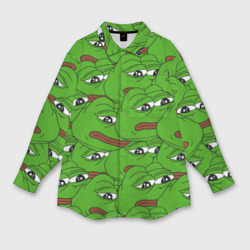 Женская рубашка oversize 3D Sad frogs