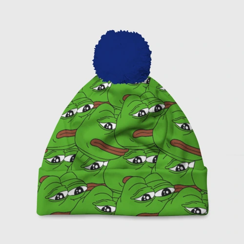Шапка 3D c помпоном Sad frogs