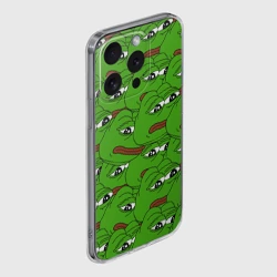 Чехол для iPhone 15 Pro Max силиконовый с защитой камеры Sad frogs - фото 2