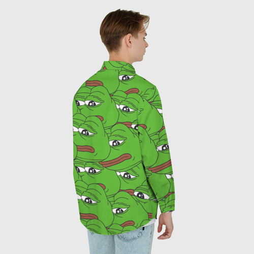 Мужская рубашка oversize 3D Sad frogs, цвет белый - фото 4