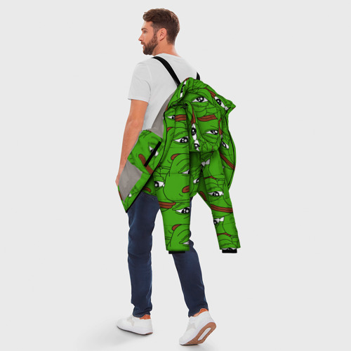 Мужская зимняя куртка 3D Sad frogs, цвет светло-серый - фото 5