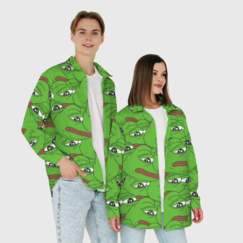 Мужская рубашка oversize 3D Sad frogs, цвет белый - фото 6