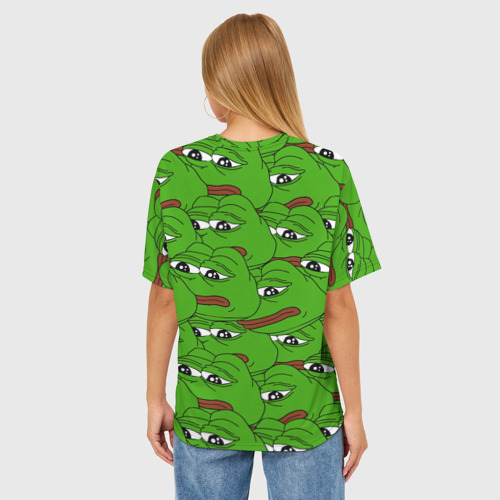 Женская футболка oversize 3D Sad frogs, цвет 3D печать - фото 4