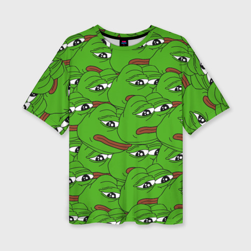 Женская футболка oversize 3D Sad frogs, цвет 3D печать