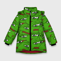 Зимняя куртка для девочек 3D Sad frogs